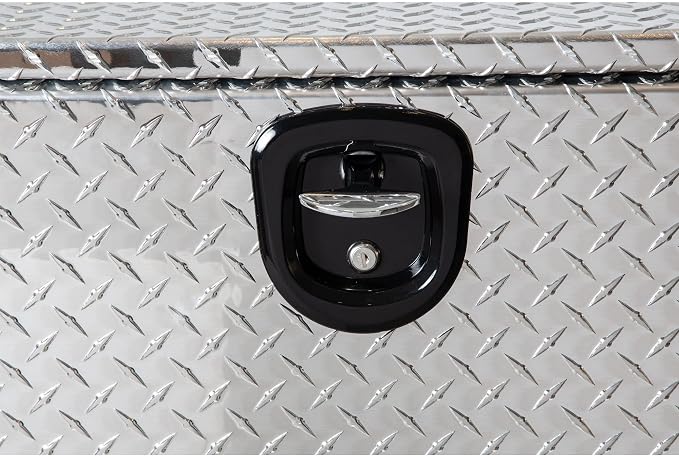 Buyers Products 1705105 Silver Diamond Tread Aluminum Underbody Truck Box with T-Handle Latch, 18 x 18 x 36 Inch, Durable Contractor Toolbox For Organization And Storage, Job Tool Chest