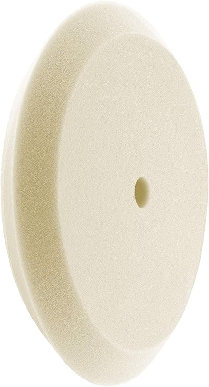 HI-Buff 8" Foam Buffing Pads, Fits 7" Backer, Polishing Pad, Slant Design, Hook & Loop Backing (White Heavy Cut)