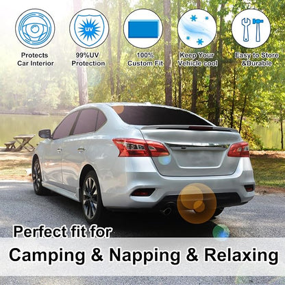 TINGLU Window Shades for Nissan Sentra 2014 2015 2016 2017 2018 2019 Accessories Car Side Full Windows Rear Triangular Windshield Sun Shade Sun UV Rays Privacy Protection for Camping Napping 8PCS
