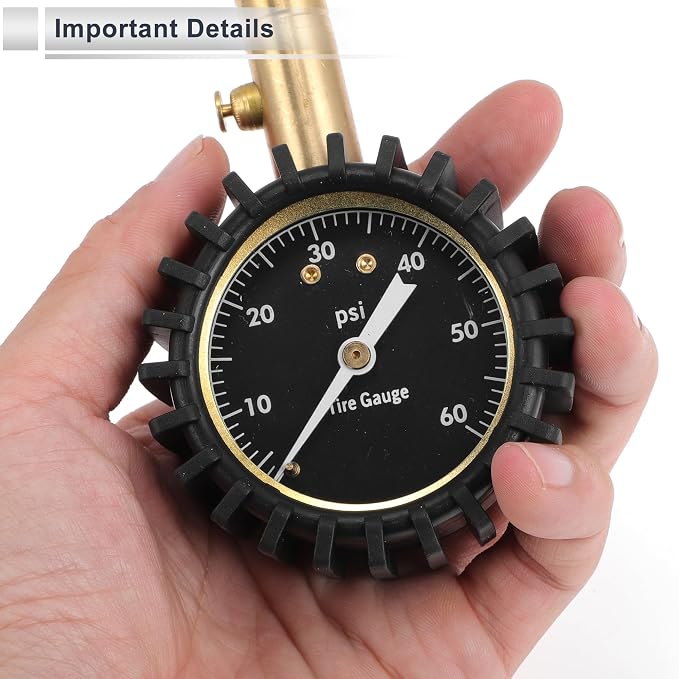 1 Pc Universal Tire Pressure Gauge 0-60 PSI 2.56 Inch Digital Pressure Gauge with Gear Sleeve Tyre Air PSI Meter for Motorcycle SUV Truck