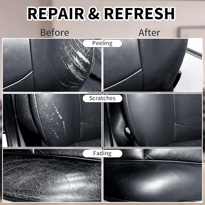 SHADAIWUYU 8.5oz Leather Recoloring Balm with 100ml Mink Oil,Black Leather Repair kit for Furniture and Car Interior,Leather Couch Scratch Repair,Leather Dye Paint,Mink Oil for Leather
