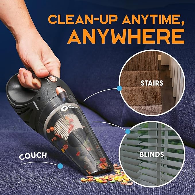 Power Practical Handheld Cordless Vacuum Cleaner, Rechargeable Portable Car Vacuums W/Strong Suction, Bag & Attachments, Small Vac Cleaner for Car, Couch, Home, Car Suction Cleaner