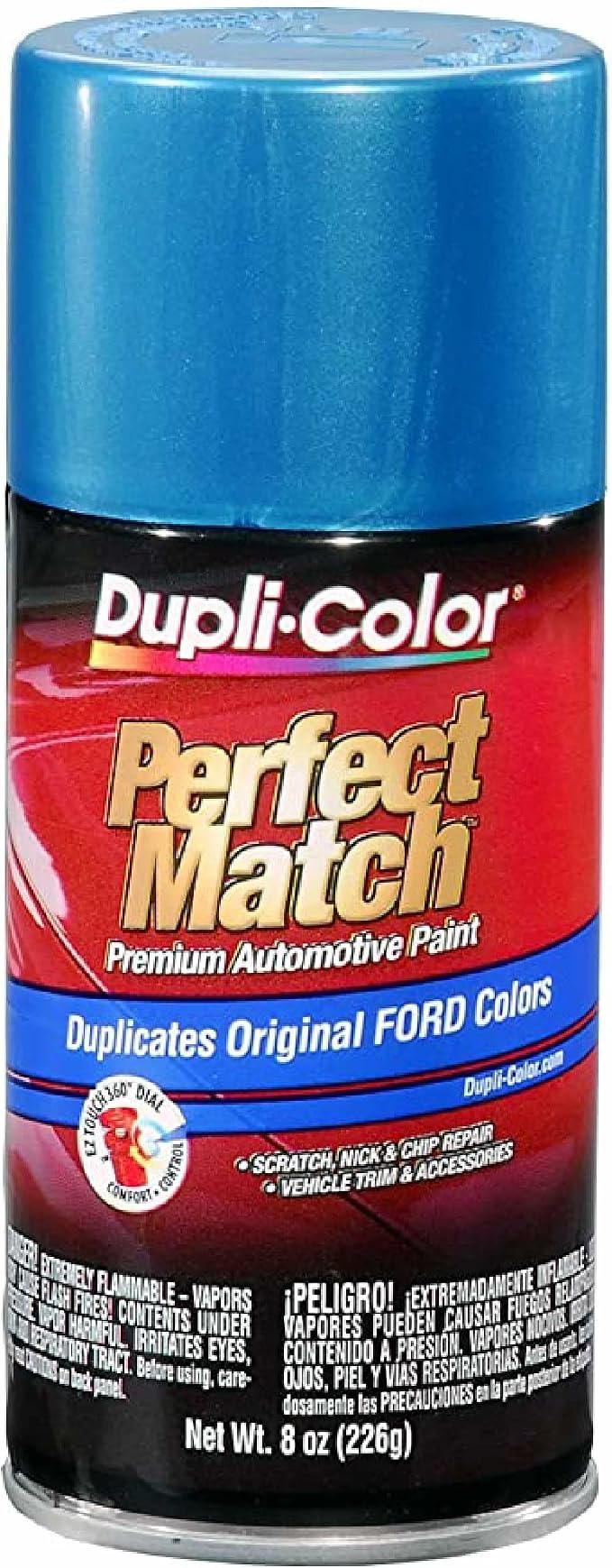 Dupli-Color EBFM03827 Perfect Match Automotive Spray, Ford Medium Blue Metallic, 3P â€“ 8 oz. Aerosol Can