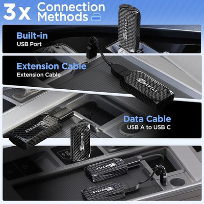 MSXTTLY Mini 3in1 Stream CarPlay Android Auto Wireless Adapter, Support Netflix/YouTube/TikTok/PrimeVideo Box, Only Compatible with Wired CarPlay Car Model 2017+, for Android 11 & iPhone iOS 10+