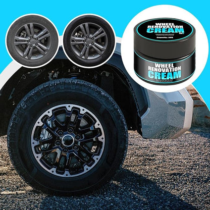 Wheel Care Cream, Car Tire Dressing, UV Protection Formula with Deep Gloss Finish, Auto Detailing Accessory with Smooth Application, Tire Shine, Car Maintenance Product for Restoration Cleaning
