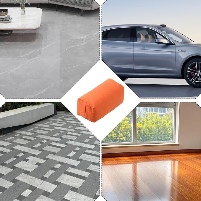 Suede Microfiber Applicator Pad, Car Detailing Suede Sponge Applicator Ceramic Coating Sponge Pad Multi-Purpose Wax Applicators Pads for Car Applying Wax Sealants Other Conditioners (6PCS)