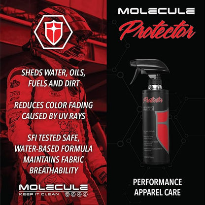 Molecule Complete Care Kit | Performance Apparel Care |16 Ounce Wash, Refresh, and Protector | 4 Ounce Spot Cleaner | Cleans, Protects, and Deodorizes Race Suits | Removes & Repels Stains | 1 Kit