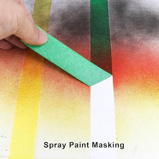 3 Pack Green Painters Tape - Masking Tape 0.25 Inch Wide - Multi-Surface, Smart Adhesion, Indoor & Outdoor - 270FT Total - Paint Tape for DIY, Labeling, Art, Car, General Purpose (#3910)