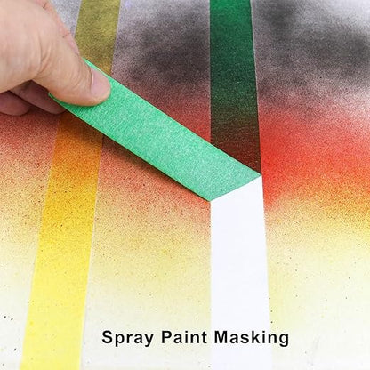 3 Pack Green Painters Tape - Masking Tape 0.25 Inch Wide - Multi-Surface, Smart Adhesion, Indoor & Outdoor - 270FT Total - Paint Tape for DIY, Labeling, Art, Car, General Purpose (#3910)