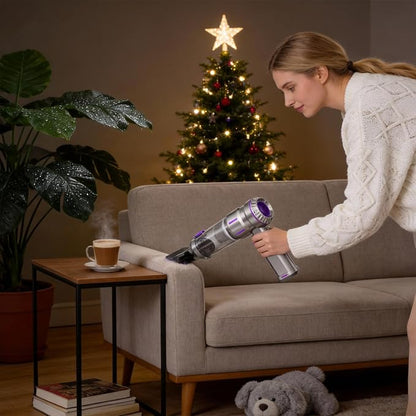 Portable Cordless Handheld Car Vacuum Cleaner - Equipped with Advanced Brushless Motor, 3 Suction Modes, 25,000 Pa Max Suction Power, Type-C Charging,for Car, Sofa & Keyboard