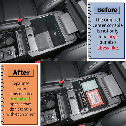 RUNROAD Upgrade Center Console Organizer Tray Compatible with Ford Explorer 2026 2025 2024 2023 2022 2021 2020 Accessories, ABS Armrest Tray Console Dividers Secondary Storage Box Container, Black