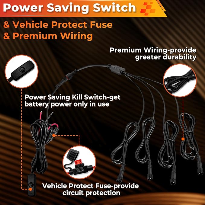 20 Pods Pure White LED Rock Lights Kit with Switch Wiring Harness,6500K 540 LEDs Bright Rock Lights for Trucks,Waterproof Underglow Light for Car Jeep Off Road ATV UTV SUV(Patented)