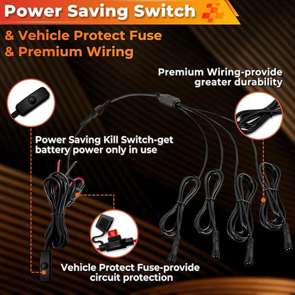 20 Pods Pure White LED Rock Lights Kit with Switch Wiring Harness,6500K 540 LEDs Bright Rock Lights for Trucks,Waterproof Underglow Light for Car Jeep Off Road ATV UTV SUV(Patented)