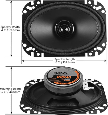BOSS Audio Systems BRS46 4 x 6 Inch Replacement Car Door Speaker - 50 Watts Max, Sold Individually