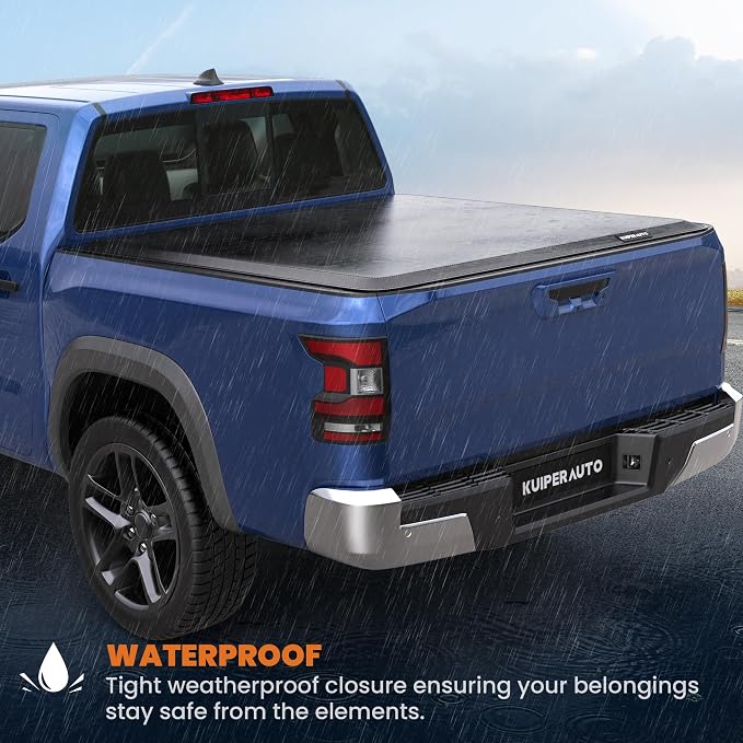 KUIPERAUTO 5FT Roll-Up Soft Vinyl Truck Bed Cover Compatible for Nissan Frontier 2005-2026 Tonneau Cover Fleetside Bed On Top 60Inch