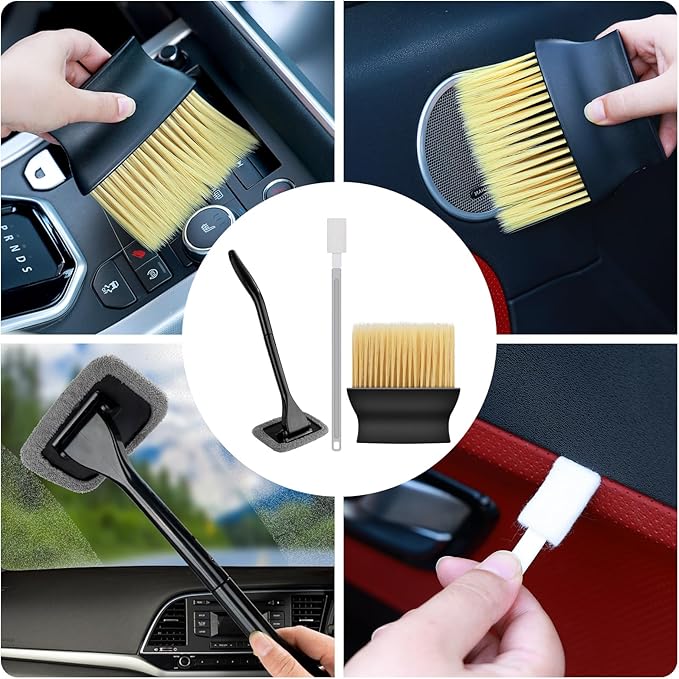 44Pcs Car Wash Detailing Kit Cleaning Kits with Foam Gun Sprayer Wash Mop with Long Handle Collapsible Bucket Large Wash Mitt Towels Complete Interior Exterior Car Washing Supply Set Black