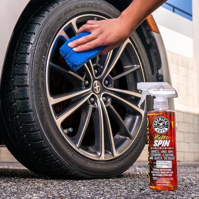 Chemical Guys HydroSpin Wheel & Rim Ceramic Coating and Quick Detailer Spray - 16 oz Spray Protects Wheels, Rims & Brake Parts with Hydrophobic Ceramic Shine - Safe for Cars, Trucks, SUVs, Motorcycles