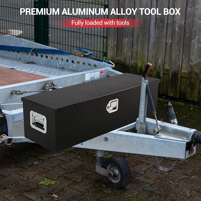 Garvee 48 Inch Truck Bed Tool Box, Heavy Duty Aluminum Pickup Tool Chest with Sliding Shelf, Waterproof & Rust-Resistant Storage Organizer for Truck, RV, Trailer