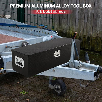 Garvee 48 Inch Truck Bed Tool Box, Heavy Duty Aluminum Pickup Tool Chest with Sliding Shelf, Waterproof & Rust-Resistant Storage Organizer for Truck, RV, Trailer