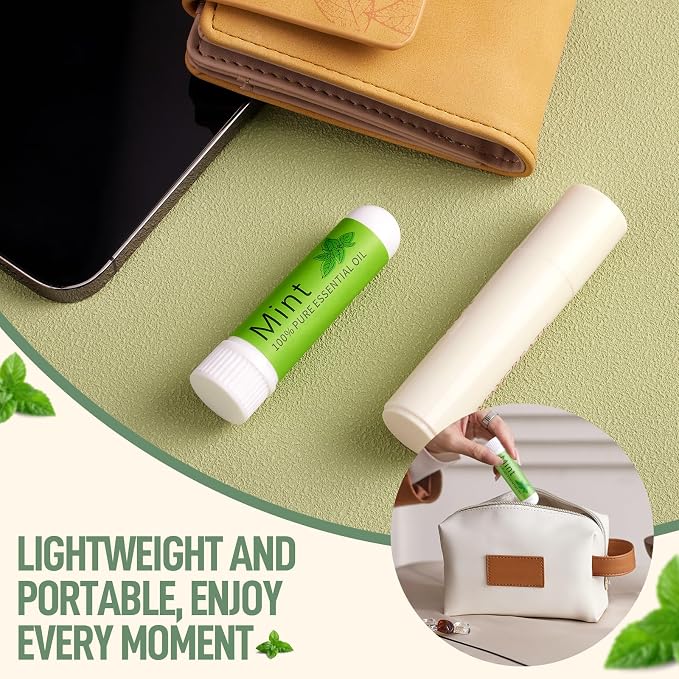 Hion Nausea Relief Inhaler-Mint 3pcs, Natural Essential Oils Inhalers