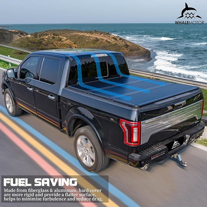 Hard Folding Truck Bed Tonneau Cover Compatible with Dodge Ram 1500(2002-2026), 2500&3500(2003-2026) 8 ft Long Box w/o Rambox, Tri Fold Style