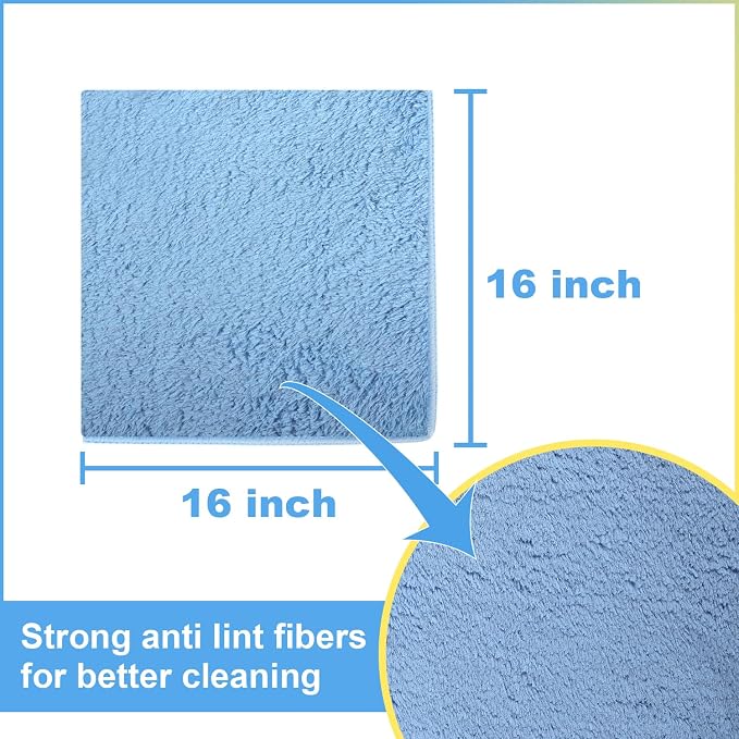 Car Wash Drying Towels, 450gsm Ultra-Thick Absorbent Lint-Free Extra Soft Microfiber Rags for Car Detailing, Interior & Exterior Cleaning Cloths, 16in x 16in - Microfiber, Mixed Colors, 6 Packs
