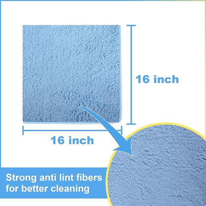 Car Wash Drying Towels, 450gsm Ultra-Thick Absorbent Lint-Free Extra Soft Microfiber Rags for Car Detailing, Interior & Exterior Cleaning Cloths, 16in x 16in - Microfiber, Mixed Colors, 6 Packs