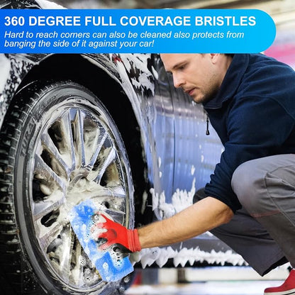 Tanlade 2 Pcs Car Wash Brush Head with Soft Detailing Bristle Flow Through Car Cleaning Brush Exterior Wash Equipment for Auto Truck RV Boat Camper(10 Inch,Blue)