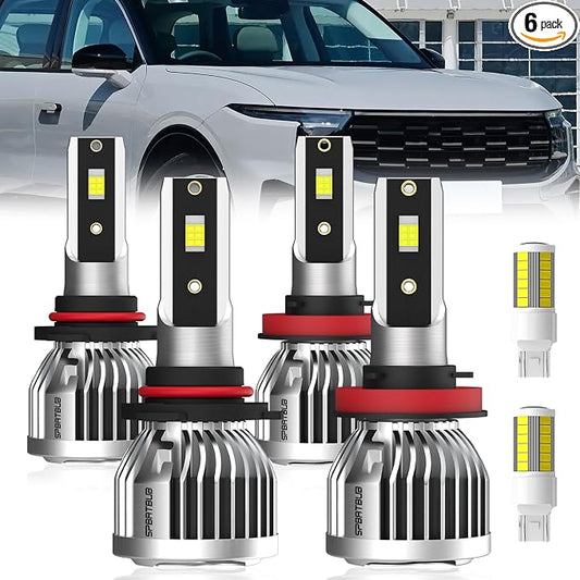 For 2007-2010 & 2015-2023 Ford Edge light Bulbs, 9005 High Beam H11 Low Beam Turn signal Lights Combo, 6-Pack