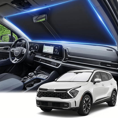 for Kia Sportage NQ5 2023-2026 Windshield Sun Shade, 4-Layer 240T Front Window Visor, Custom Fit Foldable Sun Blocker, UV Protection Car Accessory