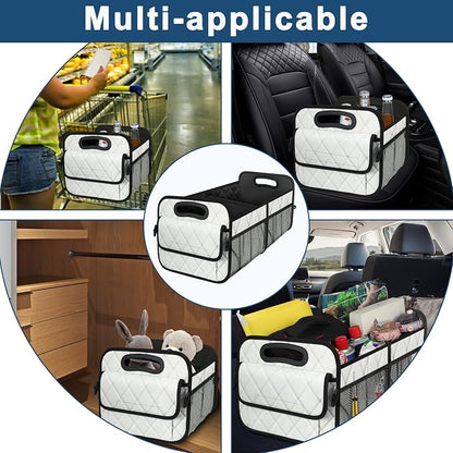 Deosk Car Trunk Organizer for SUV, Car Organizers and Storage with Reinforced Handles, Car Accessories for Women/Men 70L Waterproof Polyester Trunk Organizer(Large, Beige)