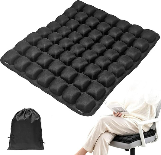 Inflatable Travel Seat Cushion, Airplane Seat Cushion for Long Flights & Car Rides, Portable Air Pad with Built-in Pump, Ergonomic Tailbone Buttocks Pain Relief for Office Chair, Wheelchair, Stadium
