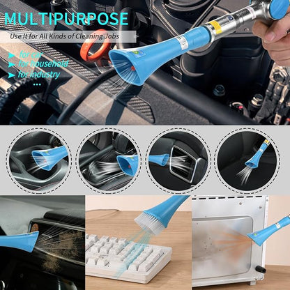 Cleaning Gun High Pressure Tornado Car Cleaning Gun with 2 Set Nozzle Car Washing Equipment Tool Car Detailing Kit Interior Cleaner for Car Quickly Blasts Dirt and Dust