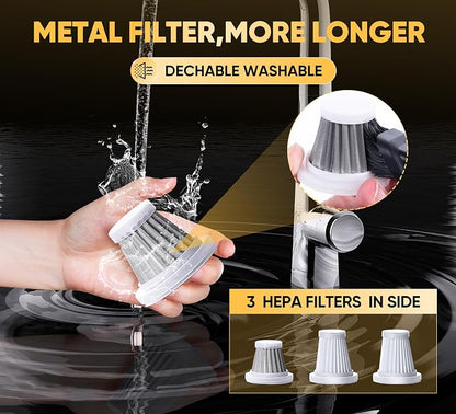 Handheld Car Vacuum Cleaner 3 in 1 High Power|15000PA Brushless Motor|Super Suction Portable Vacuum with Super Endurance for Car and Home