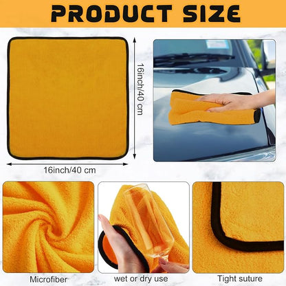 Tallew 80 Pcs Yellow Microfiber Towels: 16"x16" Microfiber Drying Towels Bulk Micro Fiber Car Cleaning Cloth for Cars Drying Washing Polishing Cleaning Household Supplies