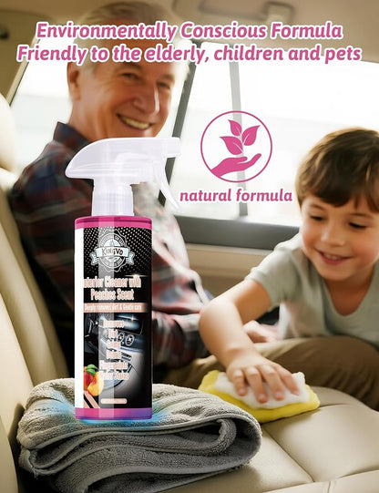 Kingvo Car Interior Cleaner, Interior Cleaner Carpet Dashboard Vinyl Sofa Leather Shiny Car Stuff Detailing Kit Cleaning Supplies,Peach Scent