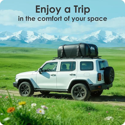 Car Rooftop Cargo Carrier Bag 15 Cubic Feet, 100% Waterproof Heavy Duty Car Roof Bag for All Vehicle with/Without Racks - Anti-Slip Mat, 4 Door Hooks, Storage Bags, 4PCS 3.8CM Straps(Gray)