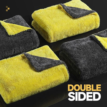 toretark Microfiber Towels for Cars Drying Towel - 36"x24", Streak-Free Double-Sided Ultra Absorbent Bath Towels, Edgeless Design for Car Detailing Cleaning & Household