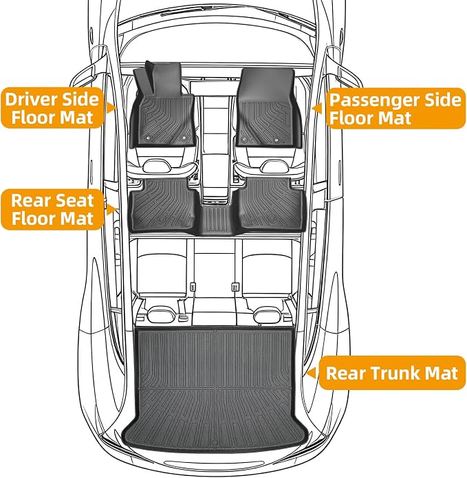 Floor Mats for Mazda CX30 2020 2021 2022 2023 2024 2025 2026, ONLY for AWD, TPE CX30 Floor Mats 1st & 2nd Row & Cargo Liner, Waterproof Summer Winter Non-Slip Floor Liners Car Accessories