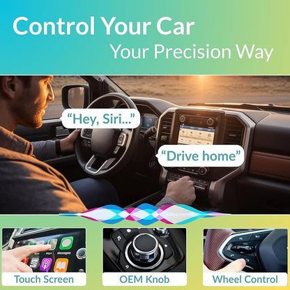 Wireless CarPlay Adapter for iPhone, Aluminum Cooling Carplay Receiver | Aluminum metal fast cooling, anti-interference stable connection, no lag audio, instant auto reconnect