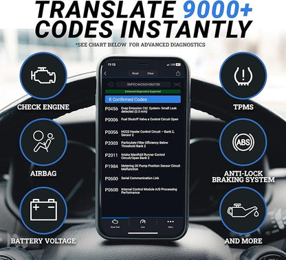 BlueDriver Bluetooth Pro OBDII Scan Tool for iPhone & Android - No Subscription Fee - OBD2 Car Scanner and Code Reader - Diagnose Check Engine, ABS, SRS, Airbag & 7000+ Issues on Vehicles 1996+