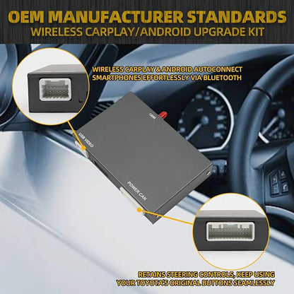 Dasbecan Wireless Carplay Android Auto Adapter Retrofit Kit Decoder Compatible with Toyota Entune2.0 Touch2 2014-2019 Fit for Tundra Highlander RAV4 Tacoma Camry Corolla Avalon Prius CH-R Sienna