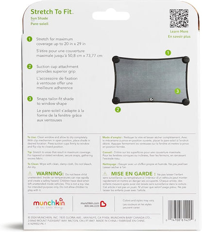 Munchkin® Brica® Magnetic Stretch to Fit™ Sun Shade, Black, 2 Pack