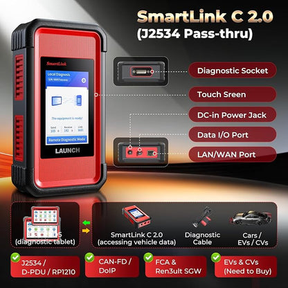 Launch X431 Scanner PRO5 J2534 Pr0gram ECU Coding, Topology, 60+ Services, Bi-Directional All System Scan Tool, CANFD DOIP, 200+ Brands, Guided Functions, 10+ High-end Features, BST360 Included