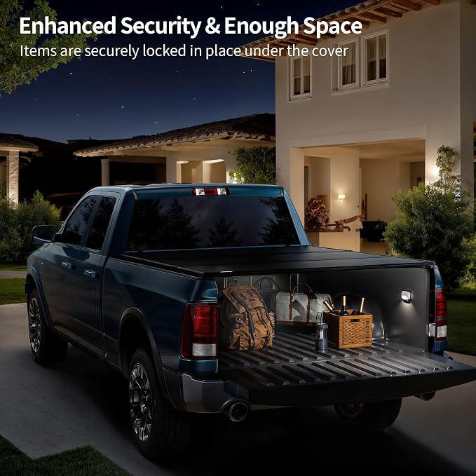 OEDRO FRP Hard Tri-fold Tonneau Cover Fold Truck Bed Covers Fits for Ford F150 F-150 2015-2025 with 5.5 Feet Bed