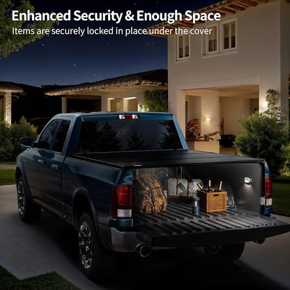 OEDRO FRP Hard Tri-fold Tonneau Cover Fits for Chevy Silverado 1500 & GMC Sierra 1500 2007-2013 New Body Style 5.8ft Bed w/o Multi-Flex Tailgate, Weather-Resistant