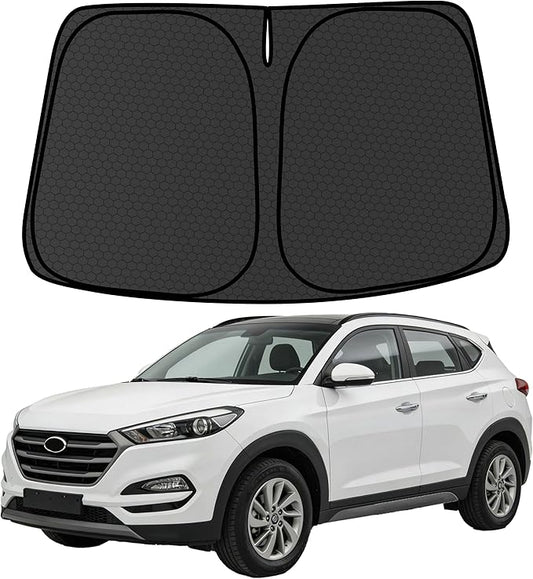 Tucson Customized Windshield Sun Shade for 2016-2021 Tucson (Not for 2022 Tuc Son) Front Window Sunshade Visor Protector Foldable Blocks UV Rays Keep Car Cooler Accessories