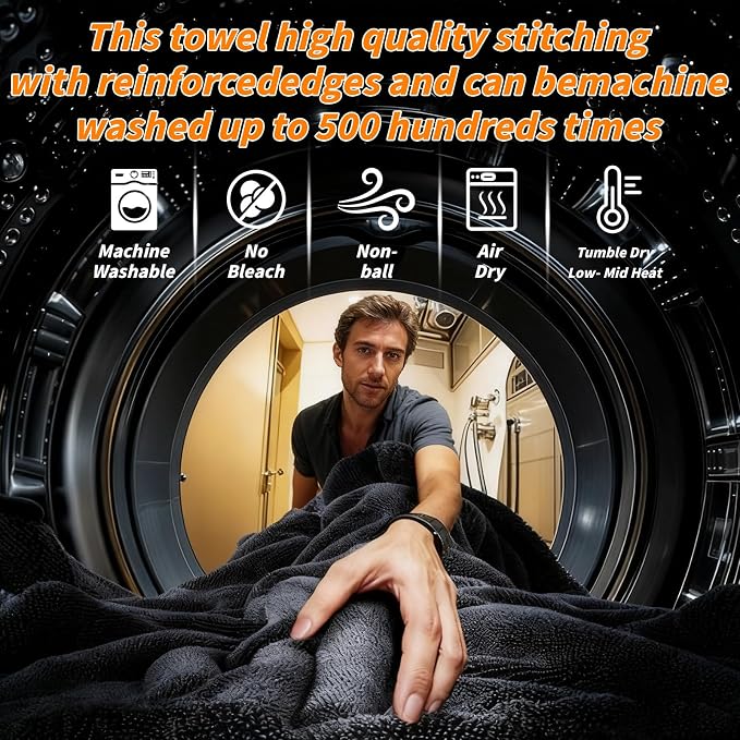 8 PCS Microfiber Towels for Cars 36x24 Inch Microfiber Cleaning Cloths Bulk Soft Car Detailng Towel Cloths 600 GSM Detailing Buffing Quick Drying Towel Polishing Waxing Auto Detailing Towel Cloth