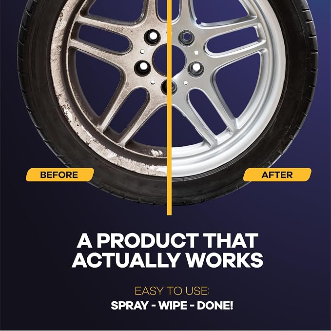 Wheel Cleaner (1 Gallon) - Non Acid Rim Cleaner - All in One Wheel and Tire Cleaner for Car Detailing - Made in USA Tire Cleaner Spray - Removes Brake Dust, Oil, Dirt, Light Corrosion