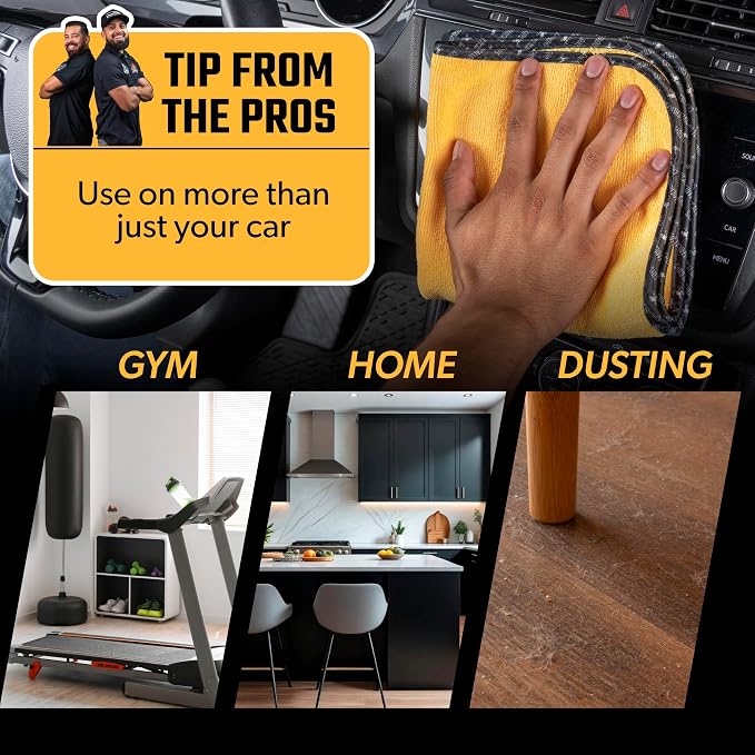 Chemical Guys Professional Grade Premium Microfiber Towels for Cars, Gold, 16" x 16", Ultra-Soft and Scratch-Free Car Detailing Cloths for Trucks, Motorcycles, and More - 12 Pack